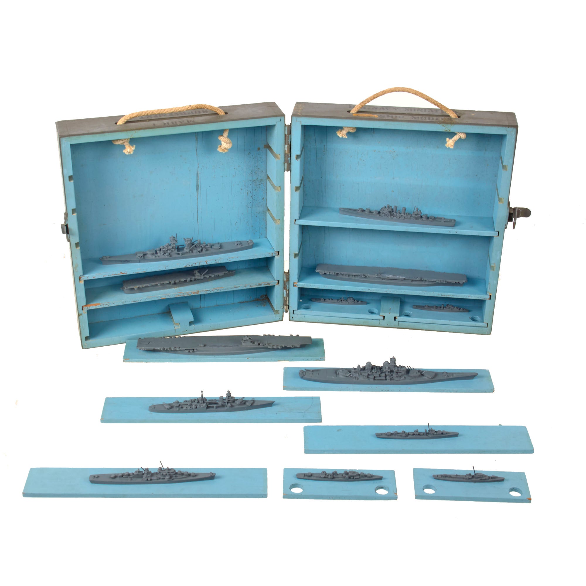 Original WWII U.S. Navy Miniature Teacher Models of German Fleet