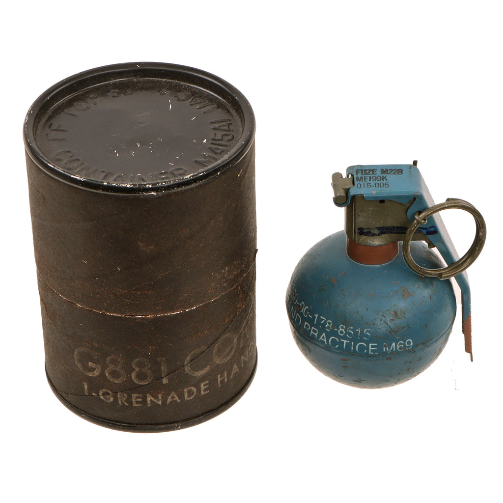 Original U.S. Vietnam War Era M69 Practice Fragmentation Hand Grenade with Practice Fuze in Husk- Inert