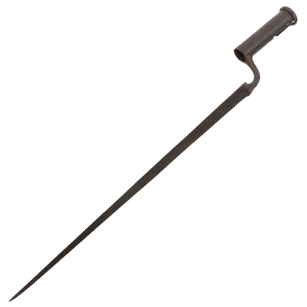 Original U.S. American Revolutionary War Era Period U.S.-Made British Brown Bess Style Socket Bayonet - Circa 1770s - From Collection of American Edged Weapon Museum Original Items