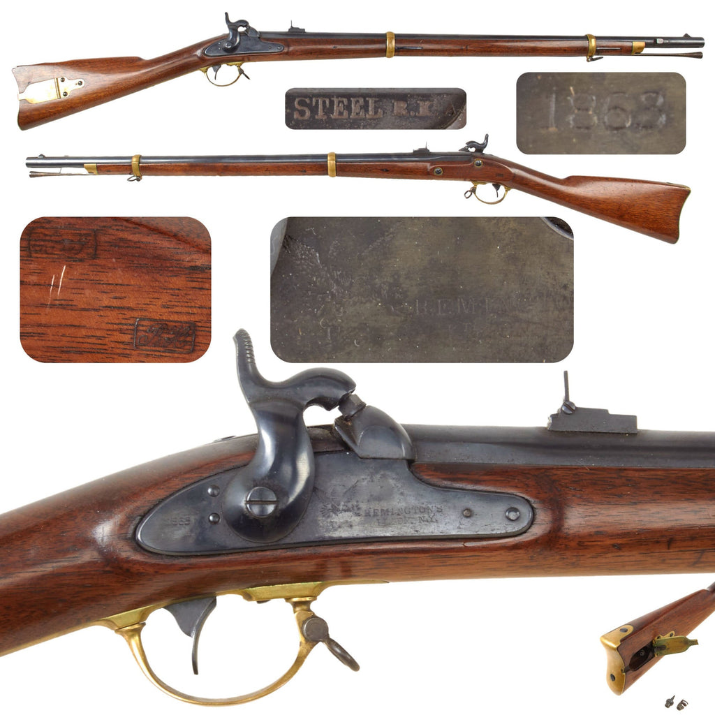Original U.S. Civil War Rare Remington Contract Model 1863 “Zouave” Percussion Rifle Dated 1863 - Mid 20th Century Restoration Original Items