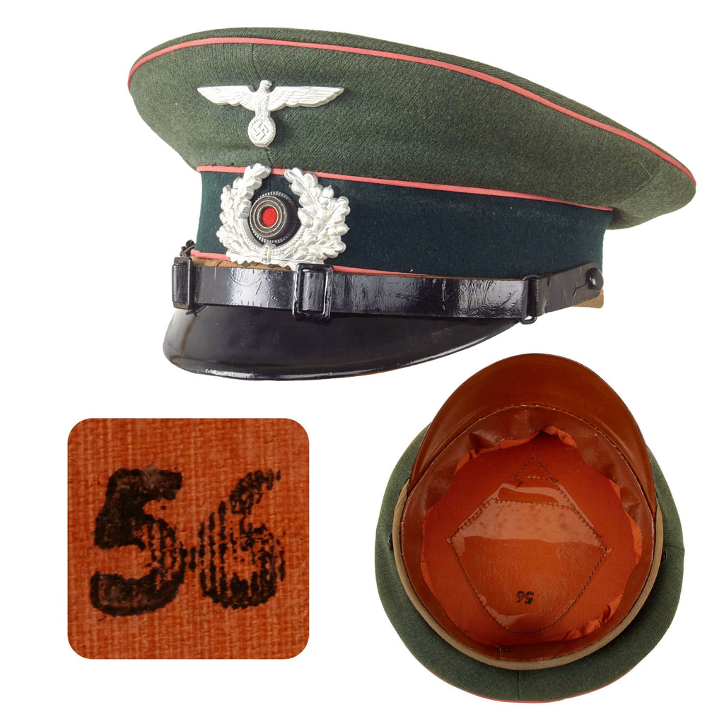 Original German WWII Army Heer Panzer EM/NCO Schirmmütze Visor Cap - Size 56 Original Items