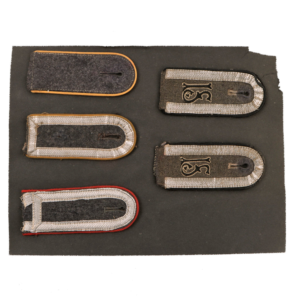 Original German WWII Luftwaffe Air Force USGI Cutoff Shoulder Strap Collection Including Air Traffic Controller School Pair - 5 Items