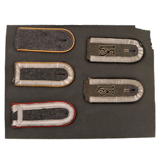 Original German WWII Luftwaffe Air Force USGI Cutoff Shoulder Strap Collection Including Air Traffic Controller School Pair - 5 Items