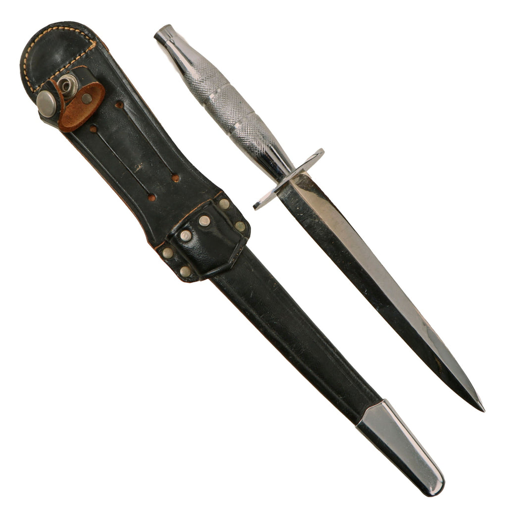 Original U.S. Vietnam War 5th Special Forces Group Style Presentation Stiletto Dagger in Correct Sheath - From Collection of American Edged Weapon Museum Original Items