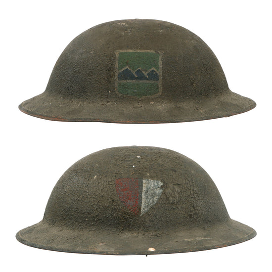 Original U.S. WWI 80th Division Painted M1917 Helmet Shell for the Supply Company, 320th Infantry Regiment Original Items
