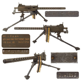 Original U.S. WWII Browning .30 Caliber M1919A4 Display Machine Gun with 1944 Dated Tripod, Pintle, and T&E