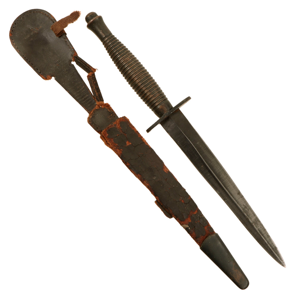 Original British WWII Import Marked 3rd Pattern Fairbairn Sykes Fighting Knife with Very Weak Scabbard Original Items