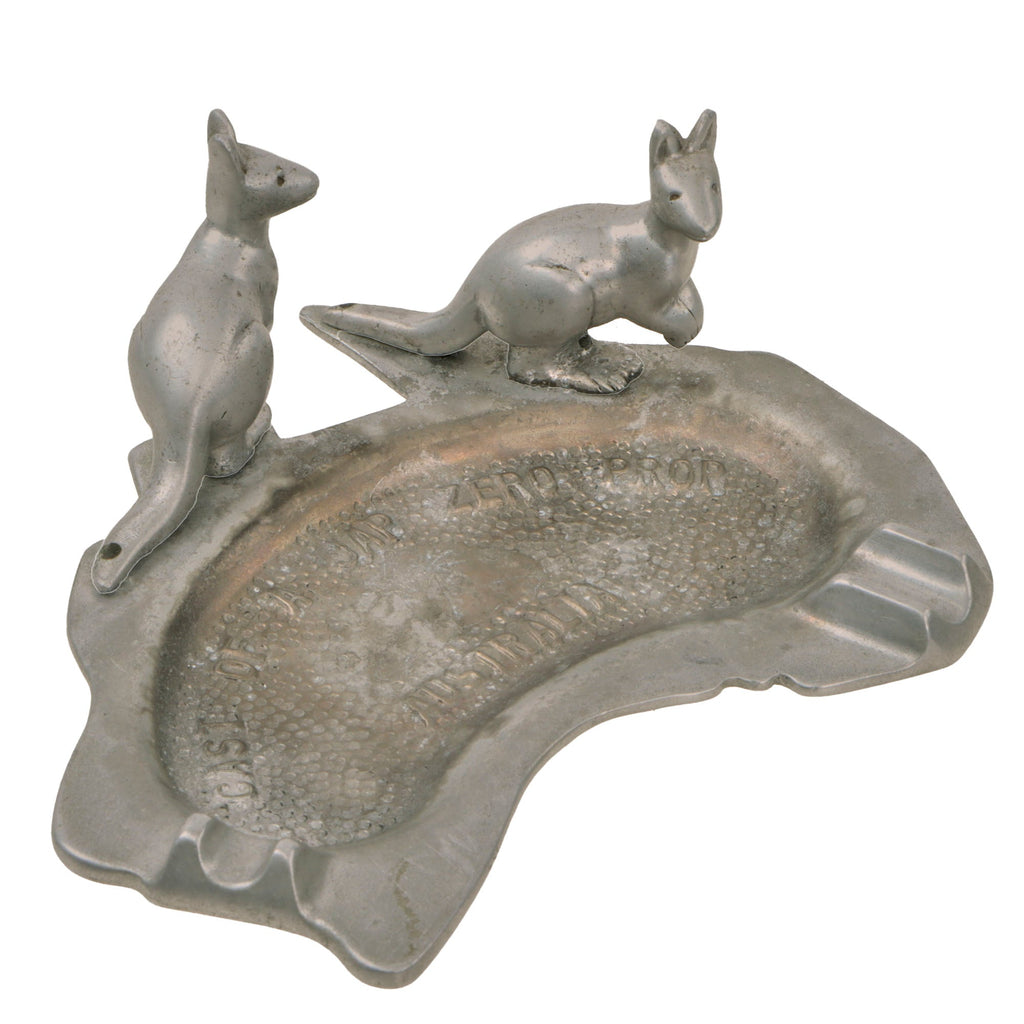 Original U.S. WWII Bringback Australian Kangaroo Ashtray Cast from Japanese Zero Propeller Original Items