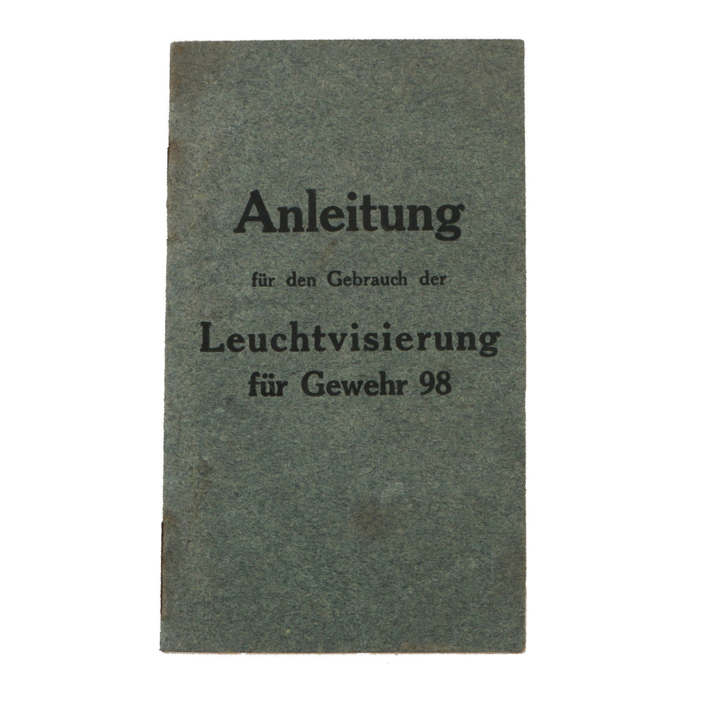 Original Imperial German WWI Rare Gewehr 98 G-98 Night Sight Manual Printed in Berlin Original Items