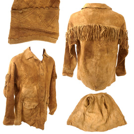 Original U.S. Indian Wars Old West Era Braintanned Buckskin Fringed Leather Jacket - Circa 1880s