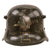 Original German WWII Identified USGI Decorated Travel Diary RLB Air Defense Reissued Austrian M17 Helmet with Letter and Photo - Size 64 Shell