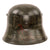 Original German WWII Identified USGI Decorated Travel Diary RLB Air Defense Reissued Austrian M17 Helmet with Letter and Photo - Size 64 Shell