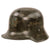 Original German WWII Identified USGI Decorated Travel Diary RLB Air Defense Reissued Austrian M17 Helmet with Letter and Photo - Size 64 Shell