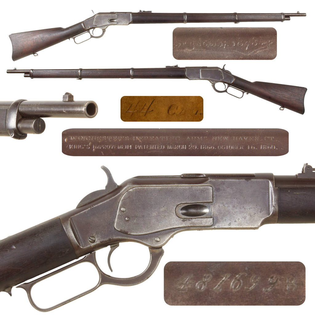 Original U.S. Winchester Model 1873 .44-40 Repeating Military Musket Made in 1894 with Excellent Bore 30" Barrel - Serial 481699B Original Items