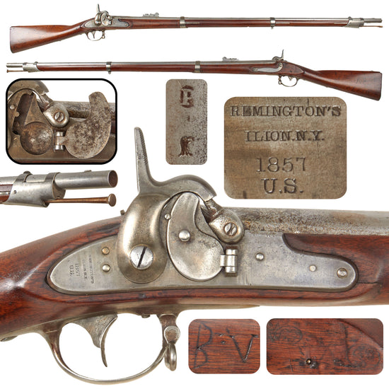 Original U.S. Civil War Remington-Maynard Tape Primer Percussion Converted M1835 Rifled Musket - dated 1857