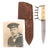 Original U.S. WWII Naval Construction Battalion Custom Knuckle Knife with Sharpened Knuckles & Protective Scabbard Identified to Seabee Paul Russell Kerr with Original Photograph Original Items