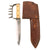 Original U.S. WWII Naval Construction Battalion Custom Knuckle Knife with Sharpened Knuckles & Protective Scabbard Identified to Seabee Paul Russell Kerr with Original Photograph Original Items