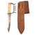 Original U.S. WWII Naval Construction Battalion Custom Knuckle Knife with Sharpened Knuckles & Protective Scabbard Identified to Seabee Paul Russell Kerr with Original Photograph Original Items