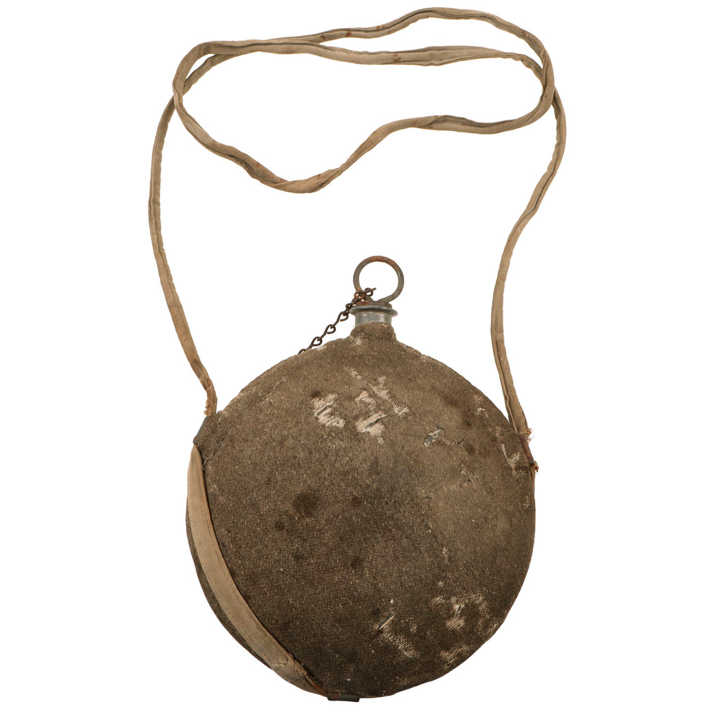 Original U.S. Civil War M1858 Smoothside Canteen with Chained Stopper, Cover & Rare Federal Issue Sling Original Items