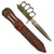 Original U.S. WWI Model 1918 Mark I Trench Knife by L.F. & C. with “The Spaniard” Custom WWII Era Leather Scabbard with Laundry Number