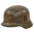 Original German WWII DAK Afrikakorps Sand Camouflage M35 Helmet with Relic 59cm LIner and Removed Decal - Size 66 Shell Original Items
