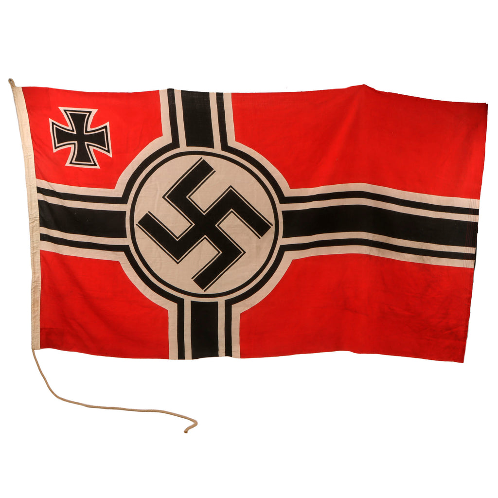 Original German WWII Kriegsmarine 150cm x 250cm Wool Naval Battle Flag - Reichskriegsflagge Original Items
