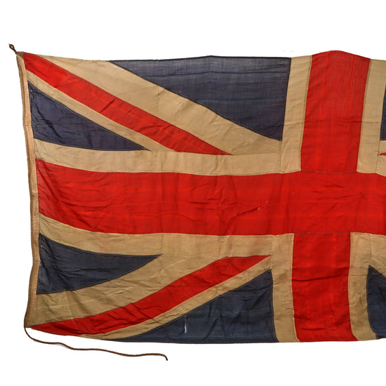 Original British Late-19th Century Union Jack Multi-Piece Wool Flag with Halyard - 62 x 132”