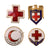Original U.S. WWII Red Cross Volunteer Enamel Pins - Lot of 19 Original Items