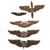 Original U.S. WWII CBI Indian-Made Small-Size Sterling Aviator Wings Lot with Brass Propeller Badge