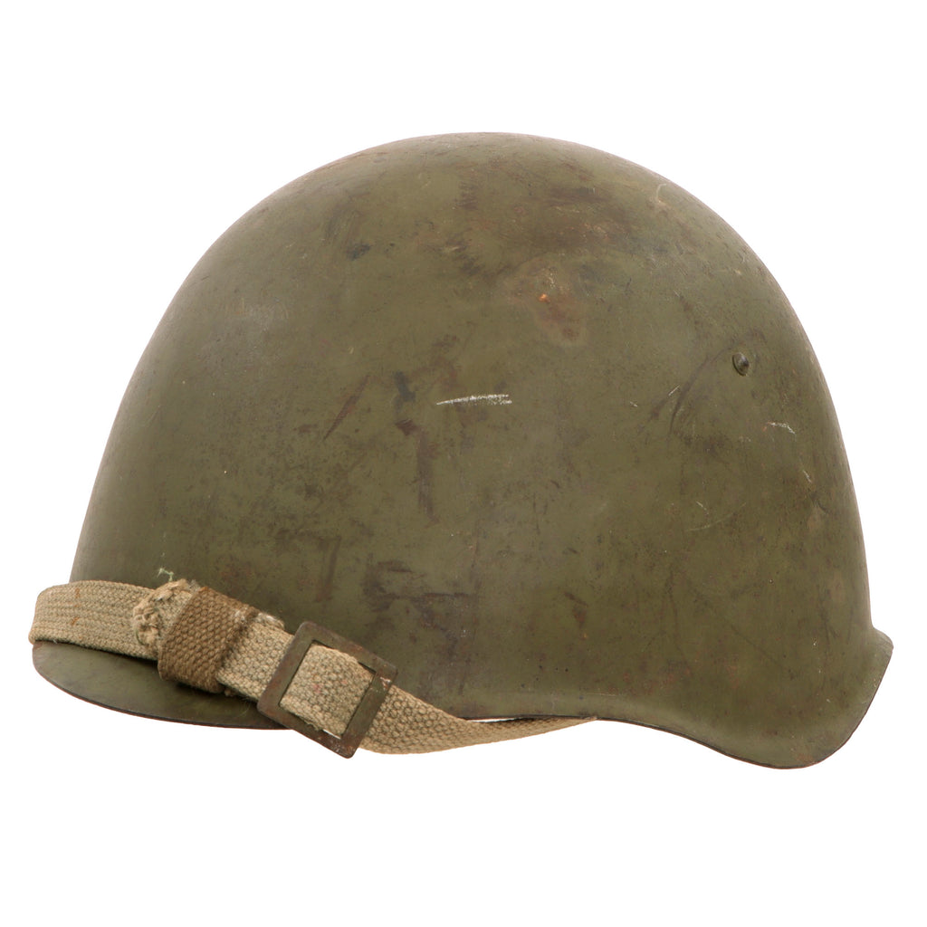 Original WWII Soviet Russian SSh-39 Steel Combat Helmet with SSh-39 Liner and Chinstrap - Dated 1940 Original Items