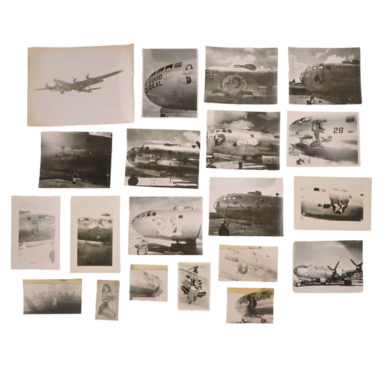 Original U.S. WWII AAF Nose Art Photo Collection with Fantastic Suggestive Artwork - 20 Photos Total Original Items
