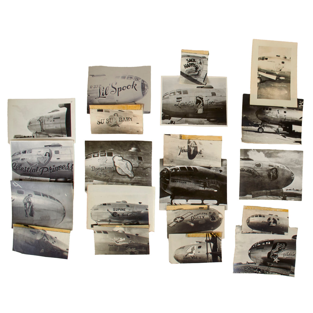 Original U.S. WWII AAF Nose Art Photo Collection with Fantastic Suggestive Artwork - 20 Photos Total Original Items