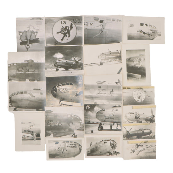 Original U.S. WWII AAF Nose Art Photo Collection with Fantastic Suggestive Artwork - 20 Photos Total Original Items