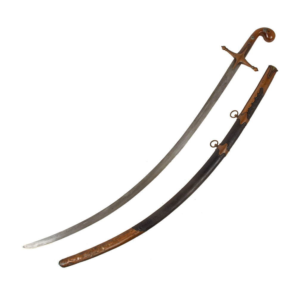 Original Ottoman Empire Officer’s Shamshir Sword with Gold-Inlaid Blad ...