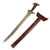 Original 19th Century Philippine Moro Kris Wave Blade Long Knife with Wood Scabbard - Kalis Original Items