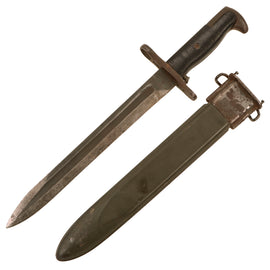 Original U.S. WWII M1 Garand 10 inch Cut Down Bayonet by PAL with M7 Scabbard - Dated 1943