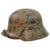 Original Imperial German WWI M16 Stahlhelm Helmet with Overpainted Panel Camouflage Paint, Partial Leather Liner & Chinstrap - Marked ET64