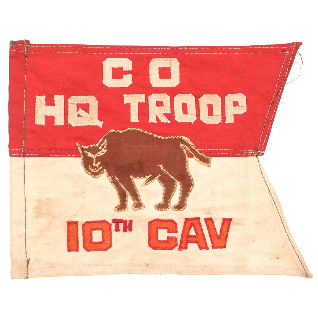 Original U.S. Vietnam War Era 10th Cavalry “Buffalo Soldiers” Headquarters Troop Commanding Officer Guidon - Rare - 8¾ x 10¾” Original Items