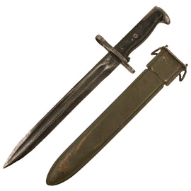 Original U.S. WWII M1 Garand 10 Inch Cut Down Bayonet by Union, Fork & Hoe with M7 Scabbard - Dated 1943