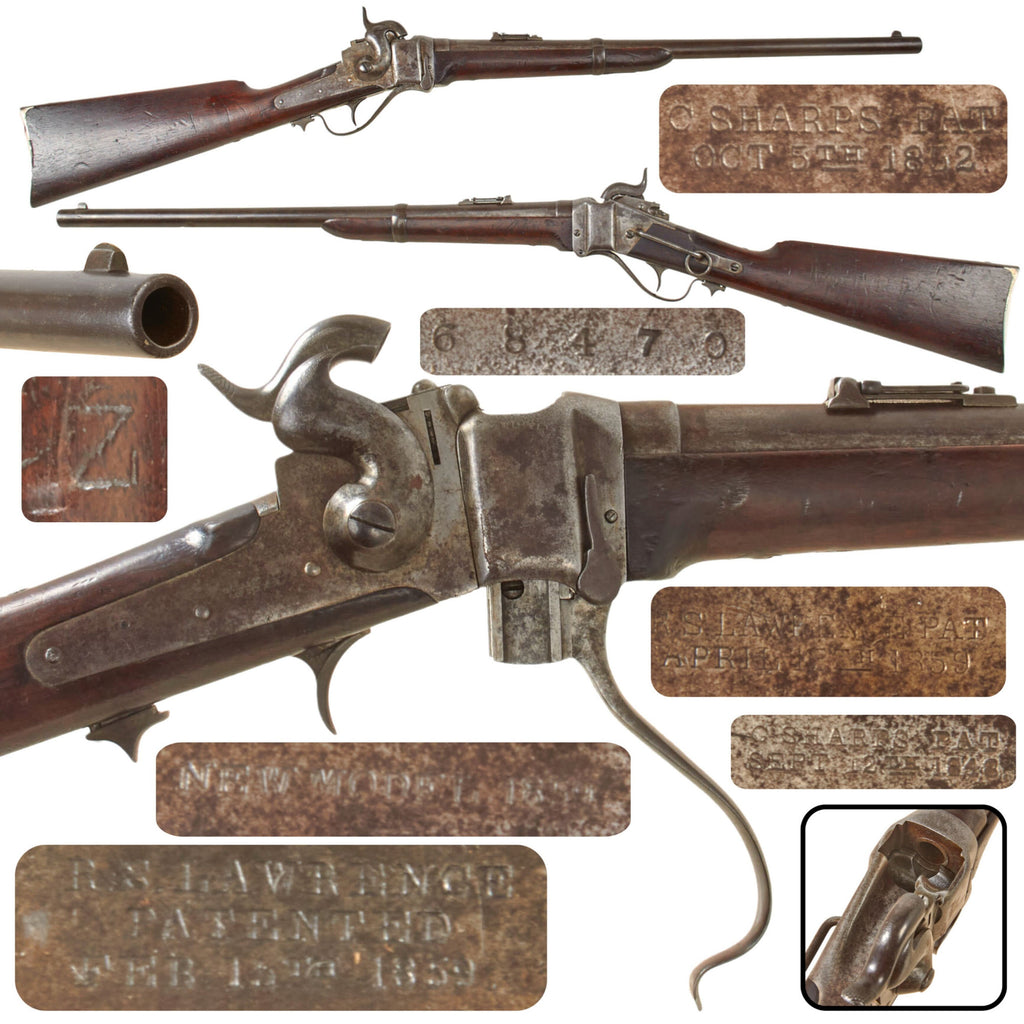 Original U.S. Civil War Sharps New Model 1859 Saddle Ring Carbine with Confederate C&R Capt. Louis Zimmer Attributed “Z” Reissue Mark, Serial No. 68470