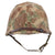 Original U.S. WWII USMC Rear Seam Swivel Bale M1 Helmet with MSA Liner and 2nd Pattern USMC Camouflage “Frogskin” Cover