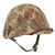 Original U.S. WWII USMC Rear Seam Swivel Bale M1 Helmet with MSA Liner and 2nd Pattern USMC Camouflage “Frogskin” Cover