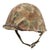 Original U.S. WWII USMC Rear Seam Swivel Bale M1 Helmet with MSA Liner and 2nd Pattern USMC Camouflage “Frogskin” Cover