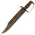 Original U.S. Civil War Confederate Arsenal Type D-Guard Bowie Knife with Large Blade & Possibly-Replaced Grip - Unusual Pinned Pommel