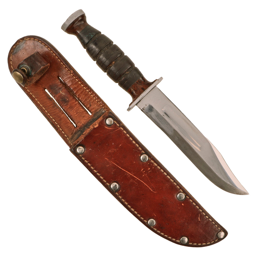Original U.S. WWII KA-BAR “Commando” Knife by Union Cutlery with Sheath - As Pictured in “U.S. Military Knives Book III” by M.H. Cole Original Items