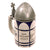 Original Imperial German WWI Artillery Shell Lidded Beer Stein with Iron Cross Hinge - Dated 1915