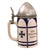 Original Imperial German WWI Artillery Shell Lidded Beer Stein with Iron Cross Hinge - Dated 1915