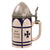 Original Imperial German WWI Artillery Shell Lidded Beer Stein with Iron Cross Hinge - Dated 1915