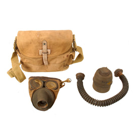Original French WWII C38 Gas Mask with Filter and Carry Bag - Dated 1940