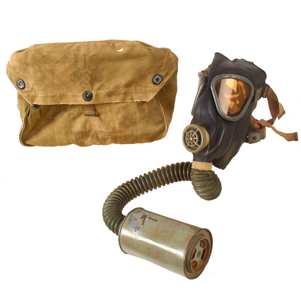 Original U.S. WWII M3 Lightweight Service Gas Mask in Bag Original Items